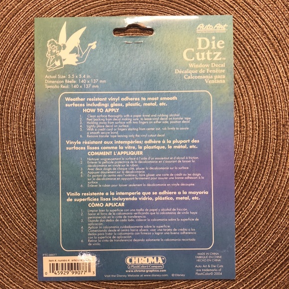 Chroma Window Decal Disney Tinkerbell - Picture 4 of 4